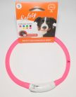 Светящийся ошейник с USB-зарядкой (розовый) 50см* D=1см (силикон+LED) (JPF-008US-pink)