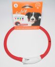 Светящийся ошейник с USB-зарядкой (красный) 50см* D=1см (силикон+LED) (JPF-008US-red)