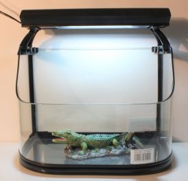 Аквариум для черепахи  (41*30*18 см) со светильником (37см,11Вт) черный (ATA403030/15C/Z-Black)