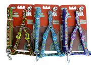 Шлейка с поводком 15мм*122см+40см/61см (нейлон) (1809)