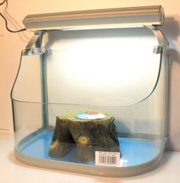 Аквариум для черепахи  (41*30*18 см) со светильником (37см,11Вт) серебристый (ATA403030/15C/Z-Silver)