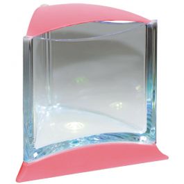 Аквариум для петушка cо светодиодной подсветкой. розовый (I-117)