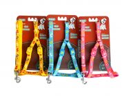 Шлейка с поводком 15мм*122см+40см/61см (нейлон) (1835)