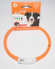Светящийся ошейник с USB-зарядкой (JPF-008U-orange)